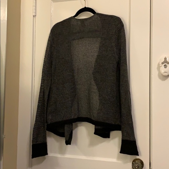 Gray DKNY Open Weave Waterfall Cardigan Large - Picture 2 of 12